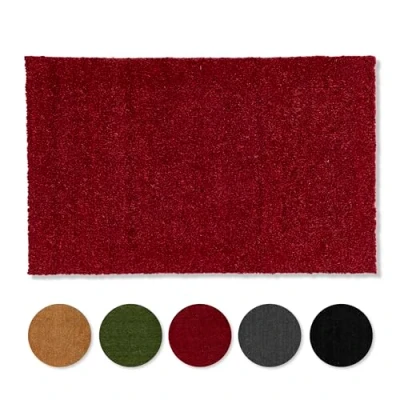 Abbildung von Carpido rutschfeste Kokosmatte 55 x 85 cm Rot Nachhaltige Naturfaser für den überdachten Außenbereich 100% Kokos Fußmatte Türmatte Eingang