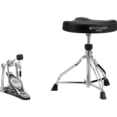 Abbildung von TAMA Iron Cobra 200 Bundle bestehend aus HP200P Einzelfußmaschine und First Chair HT250 Hocker (HED2G)