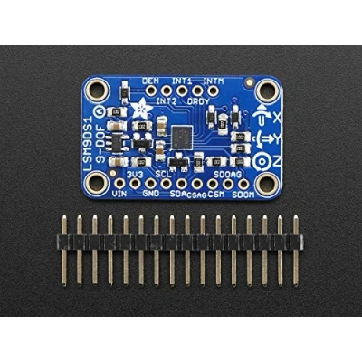 Abbildung von Adafruit 9 DOF Inertiale Messeinheit (IMU) Beschleunigungssensor, Magnetometer, Gyroskop, Temperatursensor LSM9DS1 Sensoren Breakout Board