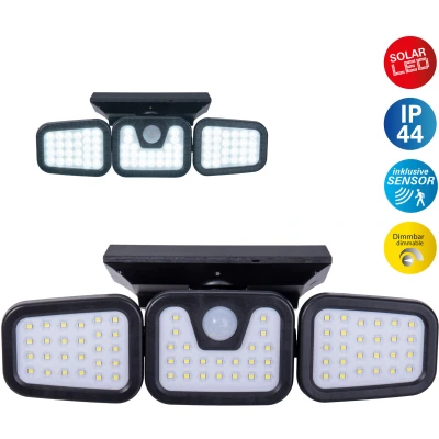 Abbildung von näve LED Solarleuchte &quot;Pacita&quot;, 1 flammig, Leuchtmittel Modul fest integriert, Wandleuchte, dimmbar in 3 Stufen, Sensor/Dämmerungsschalter