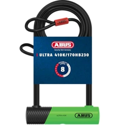 Abbildung von Abus Ultra 410K Bügelschloss mit Cobra Kabel 10/120