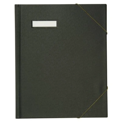 Abbildung von ELBA 100420824 Umlaufmappe 5er Pack für DINA A4 Dokumente mit Eckspannergummi und beschriftungsfenster aus Karton PVC Folie veredelt in schwarz