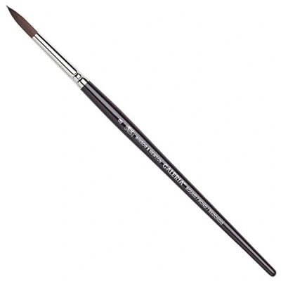 Abbildung von Winsor &amp; Newton 5734008 Galeria Acrylpinsel, aus Synthetikfasern, ideale Kontrolle für dickere Farbaufträge, kurzer Stiel, Rundpinsel Nr. 8, 4,9 mm, 20 x 0,6 cm