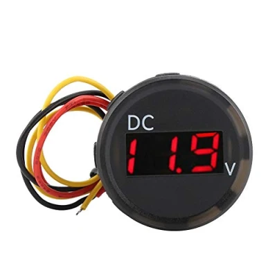 Abbildung von Keenso Motorrad Voltmeter, DC 0 100V Digital Voltmeter Runde Wasserdicht LED Panel Anzeige Universal für Motorrad, Auto, Boot, ATV, Camper, Wohnwagen, Reiseanhänger