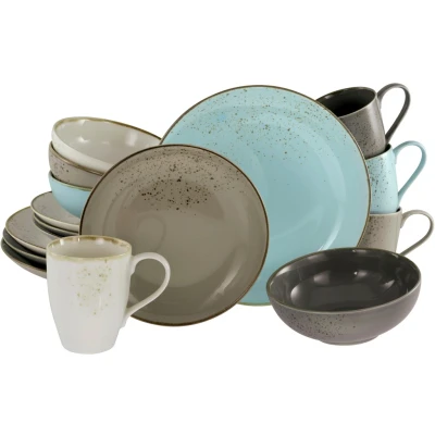 Abbildung von CreaTable Kombiservice &quot;Geschirr Set NATURE COLLECTION Scandic&quot;, (Set, 16 tlg., Kaffeeservice und Tafelservice im Set, für 4 Personen), Service, Naturfarben mit Sprenkeln, Teile, Personen