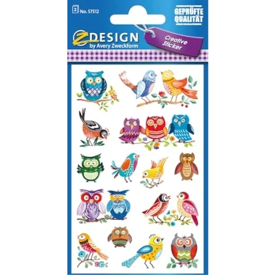 Abbildung von AVERY Zweckform 57512 Deko Sticker Eulen 28 Aufkleber