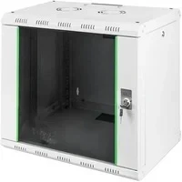 Abbildung von DIGITUS Netzwerk Schrank 19 zoll 9 HE Wandmontage 450 mm Tiefe Traglast 100 kg Unique Serie Glastür Grau