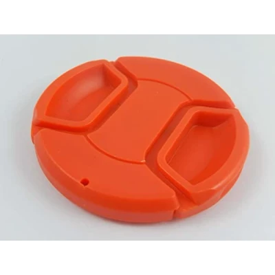 Abbildung von vhbw Universal Objektivdeckel 58 mm für Kamera, DSLR Kunststoff, Rot, mit Innengriff