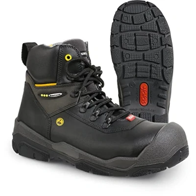 Abbildung von Jalas 1828 Gran Premio Mittelhoher Sicherheitsstiefel mit höchstem Schutz (S3) für härteste Außenbereiche Wasserabweisende antistatische öl und hitzebeständig, Größe 42