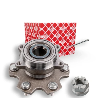 Abbildung von FEBI BILSTEIN 173685 Radlagersatz Hinterachse mit Anbaumaterial Radlager in Radnabe integriert, ABS Sensorring, 91 Kegelrollenlager
