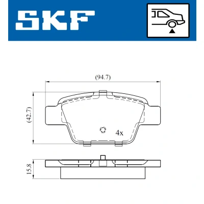 Abbildung von SKF VKBP 90315 Bremsbelagsatz nicht für Verschleißwarnanzeiger vorbereitet FIAT: Stilo Kasten / Kombi