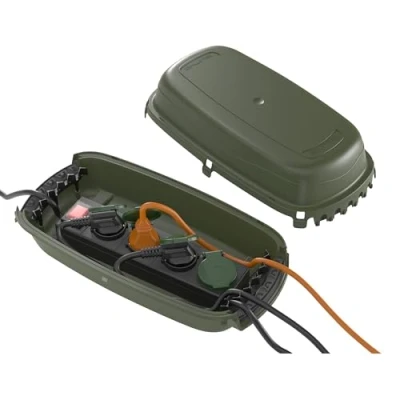 Abbildung von D Line, Wetterfeste Elektrobox, IP54 Schutz Innenmaße = 290mm (Länge) x 125mm (Breite) 110mm (Höhe) Grün