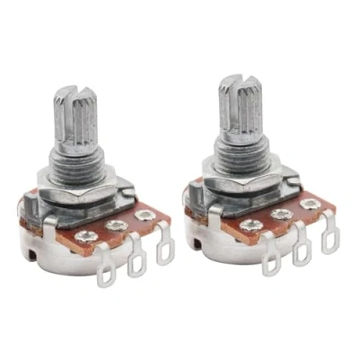 Abbildung von Musiclily Metrisch A500K Gitarre Mini Short Split Shaft Poti Audio Taper Potentiometer für E und Bass(2 Stück)