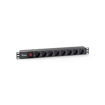 Abbildung von Equip 333283 Steckdosenleiste 48, 3 cm (19 Zoll) 1HE (8 Fach, Schuko, 1, 8m)