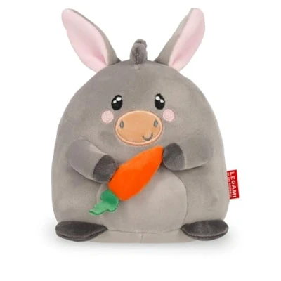 Abbildung von Legami Super Soft Plush Plüsch, Donkey Thema, Mini Größe, mit personalisierbarer ID Karte, Steht alleine, 14x15x12 cm