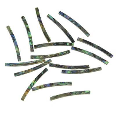 Abbildung von KAISH Gitarren Rosette, Neuseeland, Abalone Muschel, gebogene Streifen, Schalllocheinlage, Maße: 125 mm, 2 1,5 mm