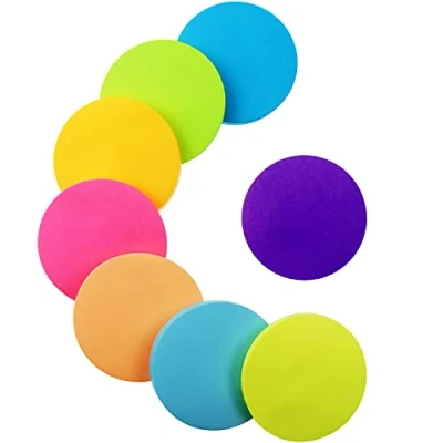 Abbildung von Dogmoon Farbige Haftnotizen, 560 Blatt Runde Selbstklebende Haftnotizzettel, Super Sticky Notes, Farbig Notizblöck für Büro, Schule, Zuhause (8 Farben, 60 x mm) 1 Stück