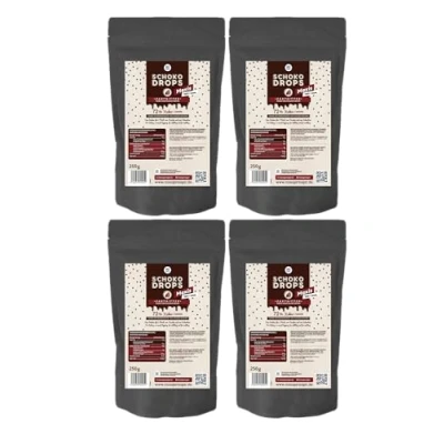 Abbildung von NO SUGAR Zartbitter Schokoladendrops mit 60% Kakao Anteil (250g Box) Hergestellt ohne Zuckerzusatz, gesüßt Erythrit und Stevia (4x 250g)