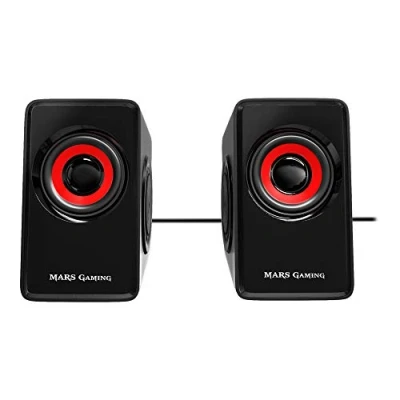 Abbildung von MARSGAMING MS1, Gaming Lautsprecher, 6 Treiber, kompakt, USB, schwarz und rot