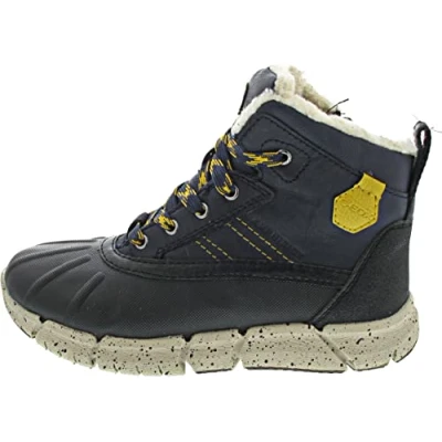 Abbildung von Geox J Flexyper Boy B Abx Ankle Boot, Navy Yellow, 35 EU