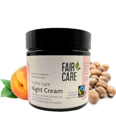 Abbildung von FAIR CARE Nachtpflege 100ml Gesichtscreme Nacht mit Aprikose und Shea FAIRTRADE Gesichtspflege feuchtigkeitsspendende Nachtcreme für alle Hauttypen
