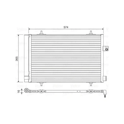 Abbildung von VALEO 814420 Klimakondensator mit Trockner Aluminium 365 R 134a PEUGEOT: 508 I SW, Limousine, CITROËN: C5 3, III Kombi