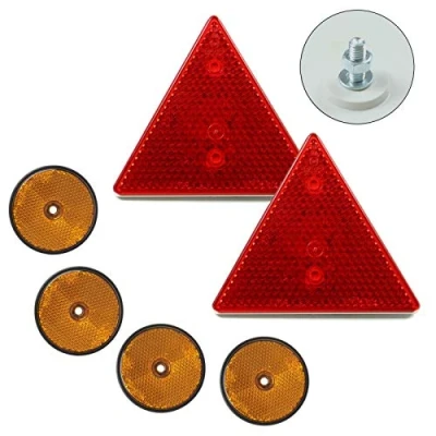 Abbildung von Anhänger Reflektor Set Dreieck Rückstrahler gelb Seitenstrahler Orange LKW