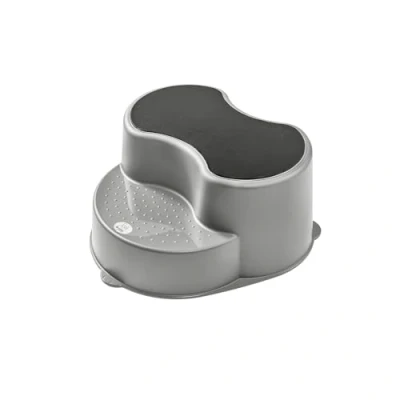 Abbildung von Rotho Babydesign TOP Kinderschemel recycelt Tritthocker Trittschemel Trittleiter Kindertreppe Antirutschfläche grau