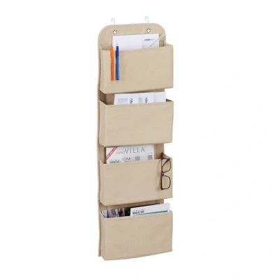 Abbildung von relaxdays Badorganizer Hängeorganizer 4 Fächer, Beige
