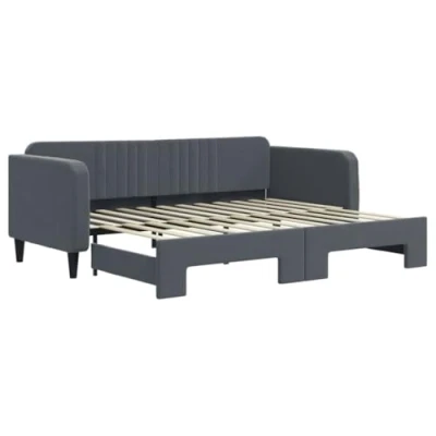 Abbildung von vidaXL Tagesbett, Sofabett Ausziehbar, Gästebett Schlafsofa für Schlafzimmer Wohnzimmer, Ausziehbett Sofa Bettsofa, Modernes Design, Dunkelgrau 90x200cm Samt