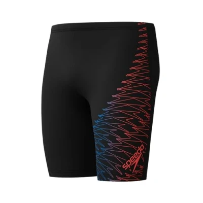 Abbildung von Speedo Herren Gala Lagenschwimmhose mit Logo Schwimmtraining Hochentwickeltes Material Sportliches Design Schwimmbekleidung, Schwarz/Neon Coral, 32