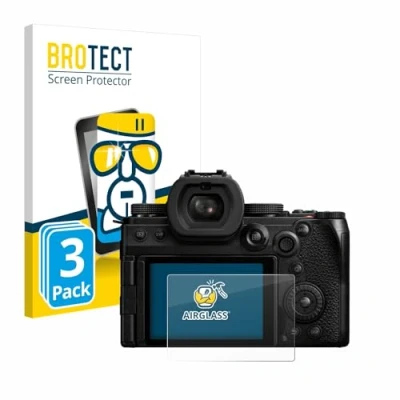 Abbildung von BROTECT Schutzglas für Panasonic Lumix DC S5II (3 Stück) Schutzfolie Panzer Folie Glas [Extrem Kratzfest 9H, Anti Fingerprint, Ultra Transparent]