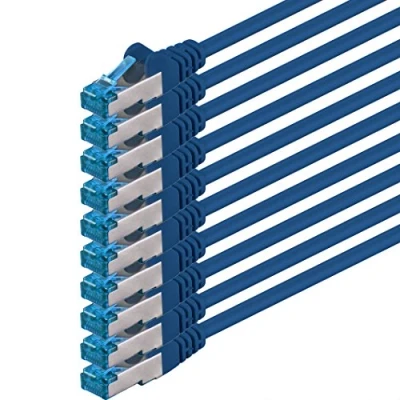 Abbildung von 5m CAT6a Netzwerkkabel blau 10 Stück CAT 6 A Patchkabel 10000 Mbit s SFTP PIMF 500 MHz kompatibel zu CAT5 CAT6 CAT7 DSL Internet Switch Router