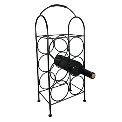 Abbildung von zeitzone Weinregal Metall Braun Flaschenregal für 6 Flaschen Standregal Vintage Stil