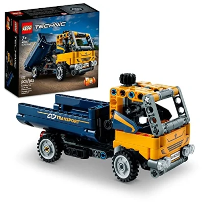 Abbildung von LEGO Technic Dump Truck 42147, 2in1 Spielzeugset, Baufahrzeugmodell zum Bagger, Ingenieurspielzeug, Geschenk für Kinder, Jungen, Mädchen ab 7 Jahren