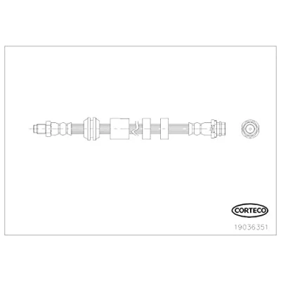 Abbildung von CORTECO 19036351 Bremsschläuche vorne FORD: MONDEO 4 Turnier, S Max Mk1, Galaxy Mk2 MPV
