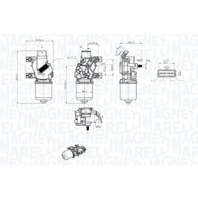 Abbildung von MAGNETI MARELLI 064043803010 Scheibenwischermotor 12 vorne RENAULT: Clio 3, 2, III Grandtour