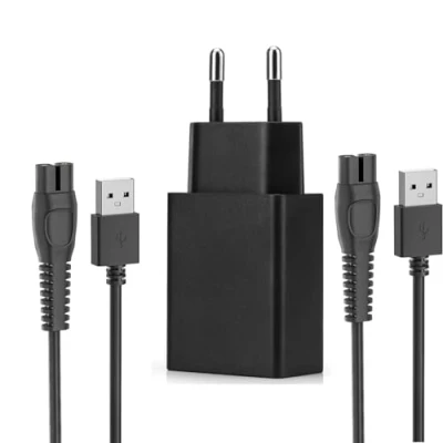 Abbildung von Aukru 5V Netzteil Ladegerät mit 2er Pack ladeKabel für Philips OneBlade 360 Face &amp; Body QP2724 QP2734 QP2824 QP2834 MG5910 MG7910 MG9510