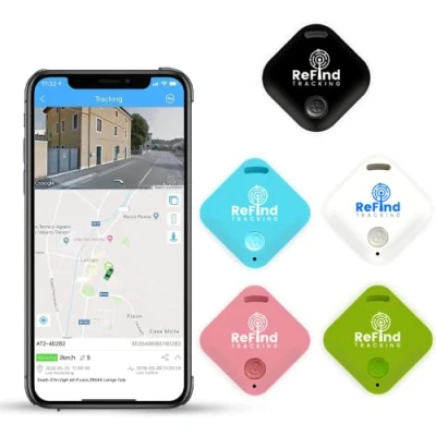 Abbildung von ReFind Smart Tracker, Mini GPS Tag, Live Tracking auf kostenloser App Bluetooth 5.0, Schlüsselfinder, Tracker für Gepäck, Artikelfinder, Hunde und Katzen Android, Samsung (blau)