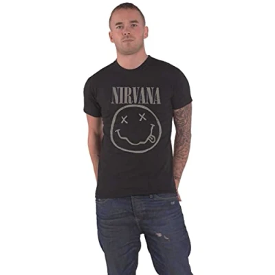 Abbildung von Nirvana T Shirt Hi Build Band Logo Neu Offiziell Unisex Schwarz, XXL