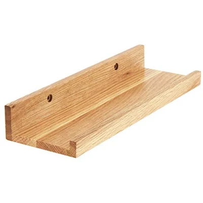 Abbildung von IBUYKE Wandregal in U Form, 30cm Schweberegal Vintage Stil Hängeregal Büroregal für Dekos, Wohnzimmer, Schlafzimmer und Büro, Holzfarbe RF GB543