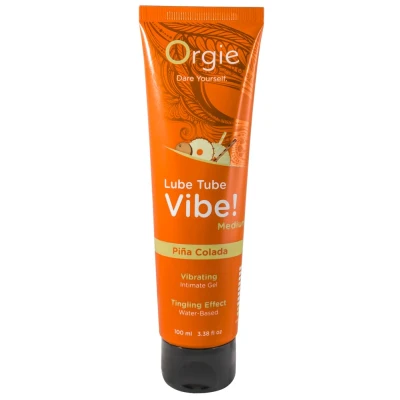 Abbildung von Erotik Gel „Lube Tube Vibe! Piña Colada“ mit Vibrations Effekt