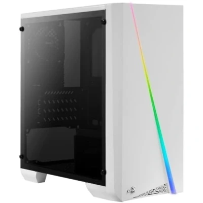 Abbildung von Aerocool PC Gehäuse Cylon Mini Tower Gehäuse, (1 St), Gaming Weiß, mit Acryl Seitenfenster, RGB LED Frontbeleuchtung