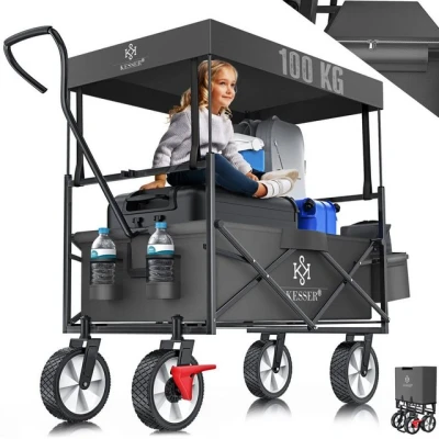 Abbildung von KESSER Bollerwagen, Bollerwagen faltbar mit Dach Handwagen Transportkarre Geräte