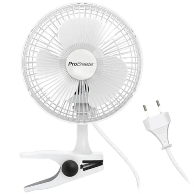 Abbildung von Pro Breeze Mini Ventilator mit Clip 15 cm Durchmesser, 2 Geschwindigkeitsstufen, starke + stabile Klammer Ideal als Tischventilator im Büro am Schreibtisch oder Zuhause Schlafzimmer