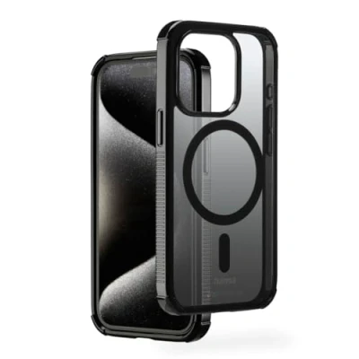 Abbildung von Hama Handyhülle Extreme Protect für iPhone 15 Pro und MagSafe (D3O Bumper, stoßfest, sturzsicher, bruchsicher, magnetisches Case induktives Laden, Farbverlauf) schwarz