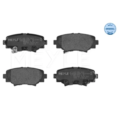 Abbildung von MEYLE 025 258 7814 Bremsbelagsatz ORIGINAL Quality Hinterachse mit akustischer Verschleißwarnung Anti Quietsch Blech MAZDA: 3 Schrägheck