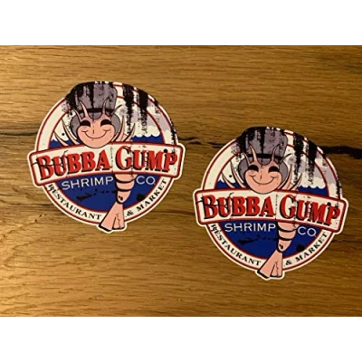 Abbildung von 24/7stickers MG080 / 2X Vintage Aufkleber 8,5x8cm Hotrod Oldschool Bubba Gump Shrimp Retro Look USA V8 Kult Custom Airride Tuning Low Deep How