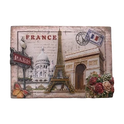Abbildung von 3D Paris Frankreich Kühlschrankmagnet, Touristensouvenirs, Kunstharz, magnetische Aufkleber, Heim und Küchendekoration aus China