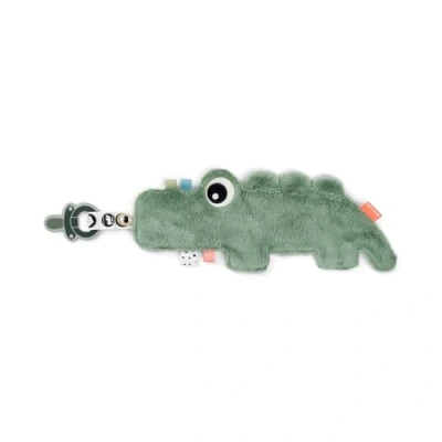 Abbildung von Done by Deer Cozy Friend Croco Grün Super weich und kuschelig Kuscheltuch mit Schnullerhalter Beißring, 30 x 12 cm Baby Kuscheltier, Schmusetuch Stofftier Schnuffeltuch